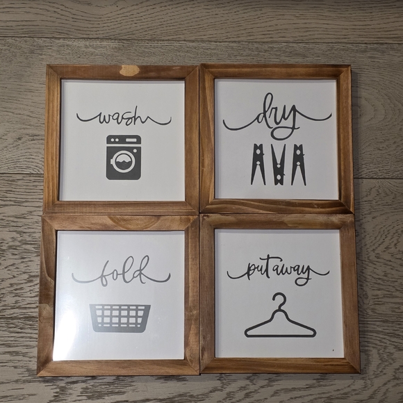 Other - Wooden Laundry Room Wall Art Set